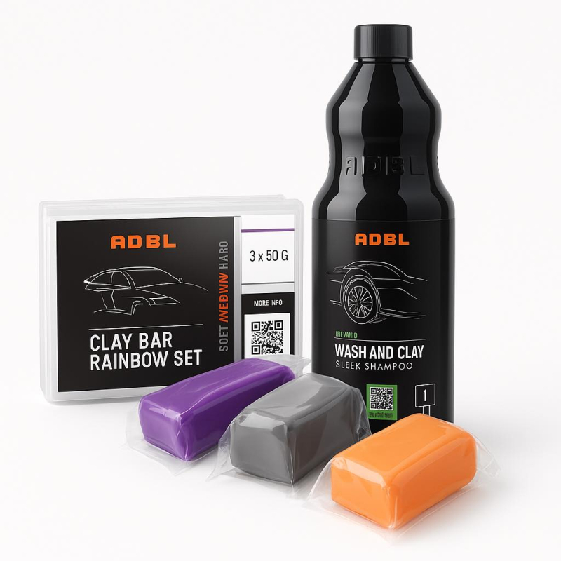 ADBL - Clay Bar Rainbow Set 3 x 50gr - GRATIS 1 ltr ADBL Wash & Clay